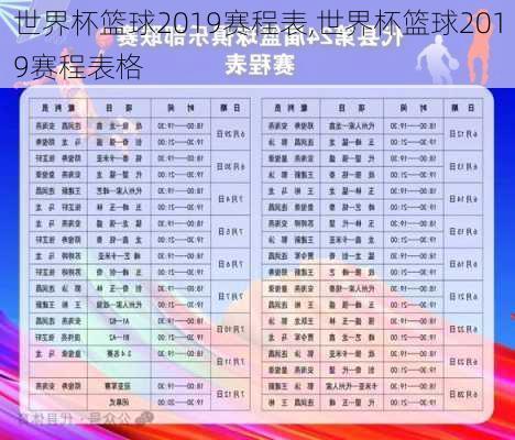 世界杯篮球2019赛程表,世界杯篮球2019赛程表格