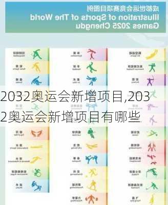 2032奥运会新增项目,2032奥运会新增项目有哪些