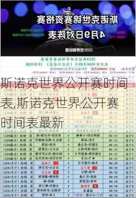 斯诺克世界公开赛时间表,斯诺克世界公开赛时间表最新