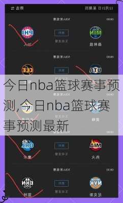 今日nba篮球赛事预测,今日nba篮球赛事预测最新