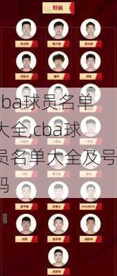 cba球员名单大全,cba球员名单大全及号码