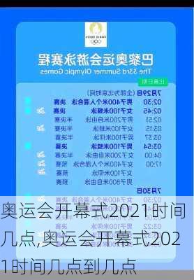 奥运会开幕式2021时间几点,奥运会开幕式2021时间几点到几点