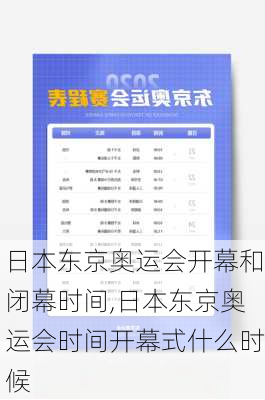 日本东京奥运会开幕和闭幕时间,日本东京奥运会时间开幕式什么时候