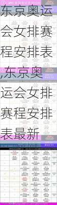东京奥运会女排赛程安排表,东京奥运会女排赛程安排表最新