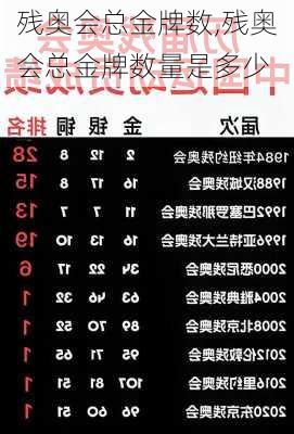 残奥会总金牌数,残奥会总金牌数量是多少