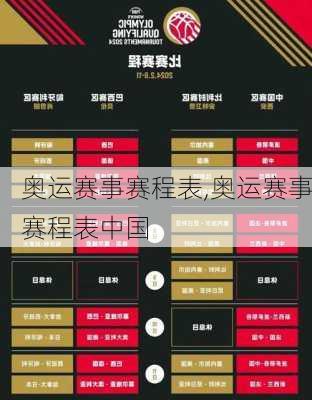 奥运赛事赛程表,奥运赛事赛程表中国