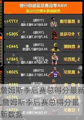 詹姆斯季后赛总得分最新,詹姆斯季后赛总得分最新数据