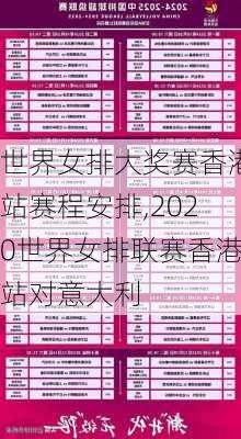 世界女排大奖赛香港站赛程安排,2020世界女排联赛香港站对意大利