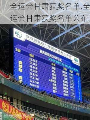 全运会甘肃获奖名单,全运会甘肃获奖名单公布