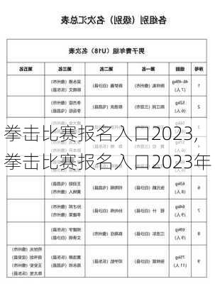 拳击比赛报名入口2023,拳击比赛报名入口2023年