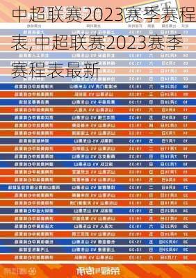中超联赛2023赛季赛程表,中超联赛2023赛季赛程表最新