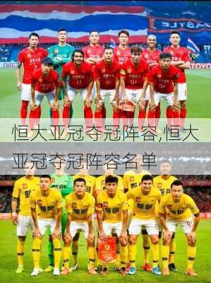 恒大亚冠夺冠阵容,恒大亚冠夺冠阵容名单