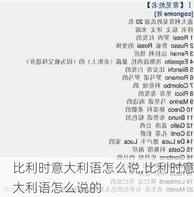 比利时意大利语怎么说,比利时意大利语怎么说的