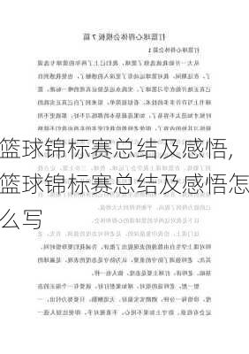 篮球锦标赛总结及感悟,篮球锦标赛总结及感悟怎么写