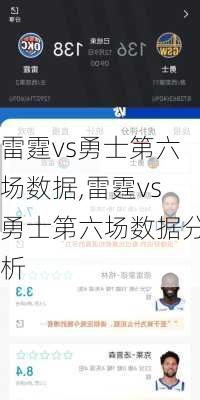 雷霆vs勇士第六场数据,雷霆vs勇士第六场数据分析