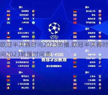 欧冠半决赛时间2023转播,欧冠半决赛时间2023转播时间表