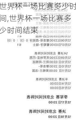 世界杯一场比赛多少时间,世界杯一场比赛多少时间结束