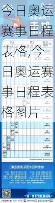 今日奥运赛事日程表格,今日奥运赛事日程表格图片
