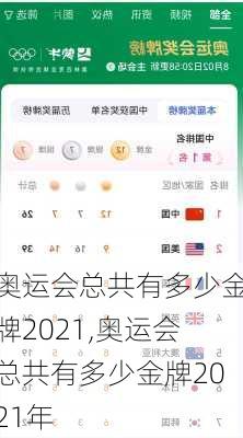 奥运会总共有多少金牌2021,奥运会总共有多少金牌2021年