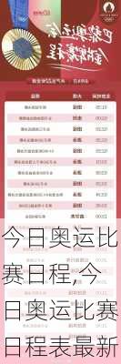 今日奥运比赛日程,今日奥运比赛日程表最新