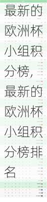 最新的欧洲杯小组积分榜,最新的欧洲杯小组积分榜排名