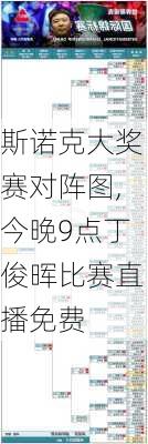 斯诺克大奖赛对阵图,今晚9点丁俊晖比赛直播免费