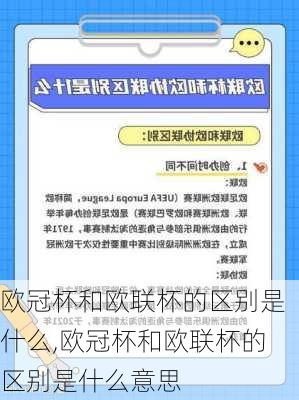 欧冠杯和欧联杯的区别是什么,欧冠杯和欧联杯的区别是什么意思