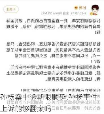 孙杨案上诉期限顺延,孙杨事件上诉能够翻案吗