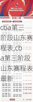 cba第三阶段山东赛程表,cba第三阶段山东赛程表最新