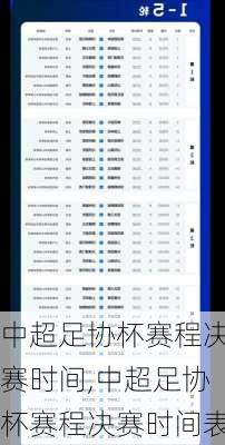 中超足协杯赛程决赛时间,中超足协杯赛程决赛时间表