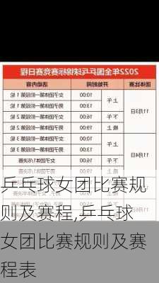 乒乓球女团比赛规则及赛程,乒乓球女团比赛规则及赛程表
