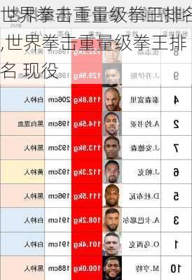 世界拳击重量级拳王排名,世界拳击重量级拳王排名 现役
