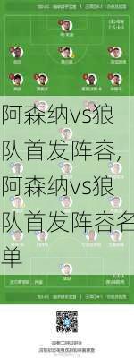 阿森纳vs狼队首发阵容,阿森纳vs狼队首发阵容名单