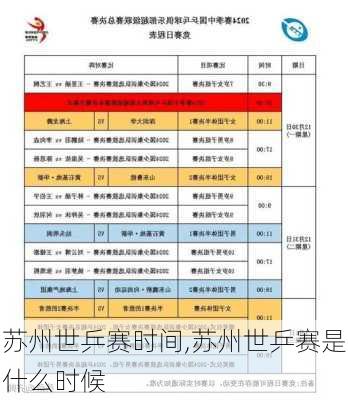 苏州世乒赛时间,苏州世乒赛是什么时候