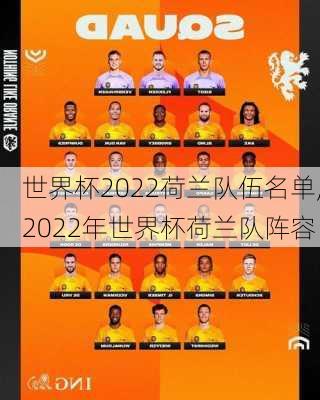 世界杯2022荷兰队伍名单,2022年世界杯荷兰队阵容
