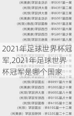 2021年足球世界杯冠军,2021年足球世界杯冠军是哪个国家