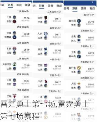 雷霆勇士第七场,雷霆勇士第七场赛程