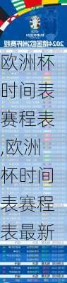 欧洲杯时间表赛程表,欧洲杯时间表赛程表最新