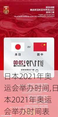 日本2021年奥运会举办时间,日本2021年奥运会举办时间表