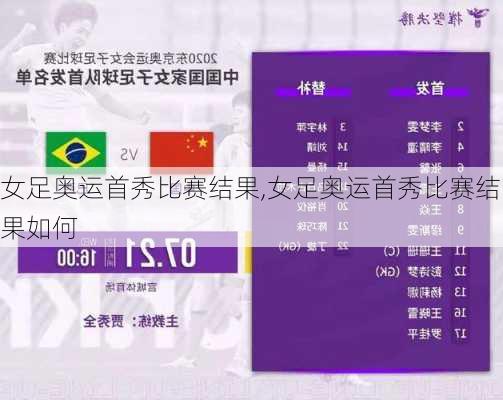 女足奥运首秀比赛结果,女足奥运首秀比赛结果如何