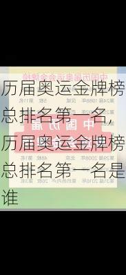 历届奥运金牌榜总排名第一名,历届奥运金牌榜总排名第一名是谁