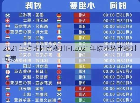2021年欧洲杯比赛时间,2021年欧洲杯比赛时间表