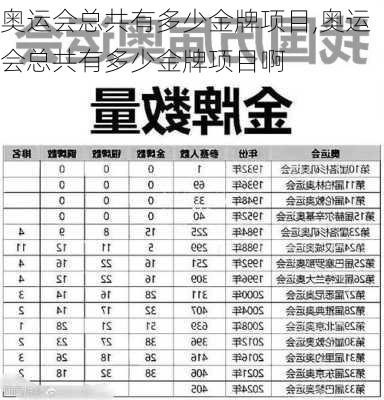 奥运会总共有多少金牌项目,奥运会总共有多少金牌项目啊
