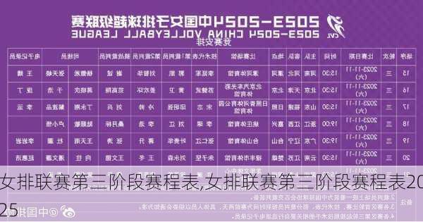 女排联赛第三阶段赛程表,女排联赛第三阶段赛程表2025