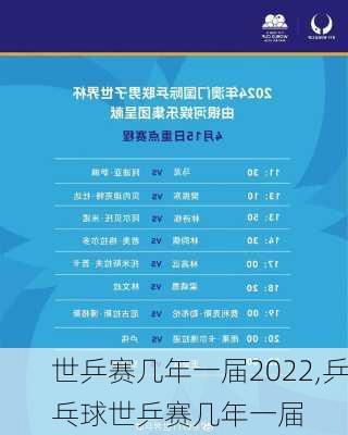 世乒赛几年一届2022,乒乓球世乒赛几年一届