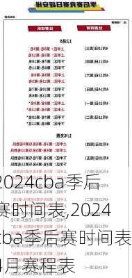 2024cba季后赛时间表,2024cba季后赛时间表4月赛程表