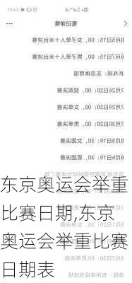 东京奥运会举重比赛日期,东京奥运会举重比赛日期表