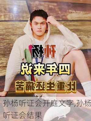 孙杨听证会开庭文字,孙杨听证会结果