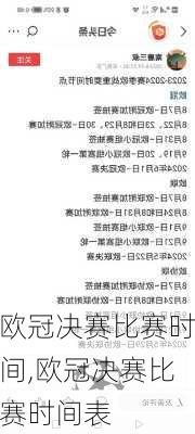 欧冠决赛比赛时间,欧冠决赛比赛时间表