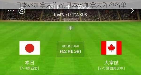 日本vs加拿大阵容,日本vs加拿大阵容名单